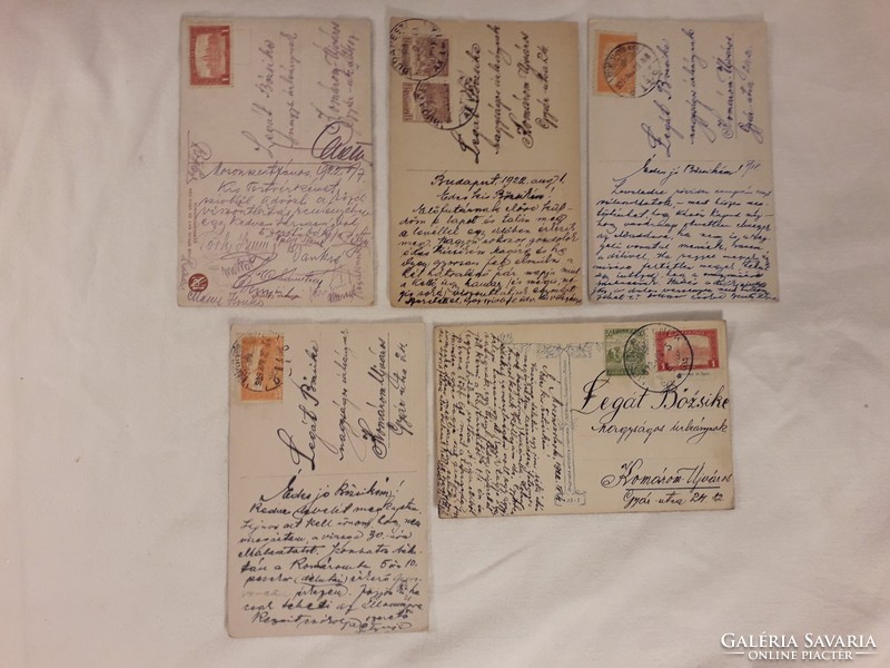 Antik képeslap öt darab