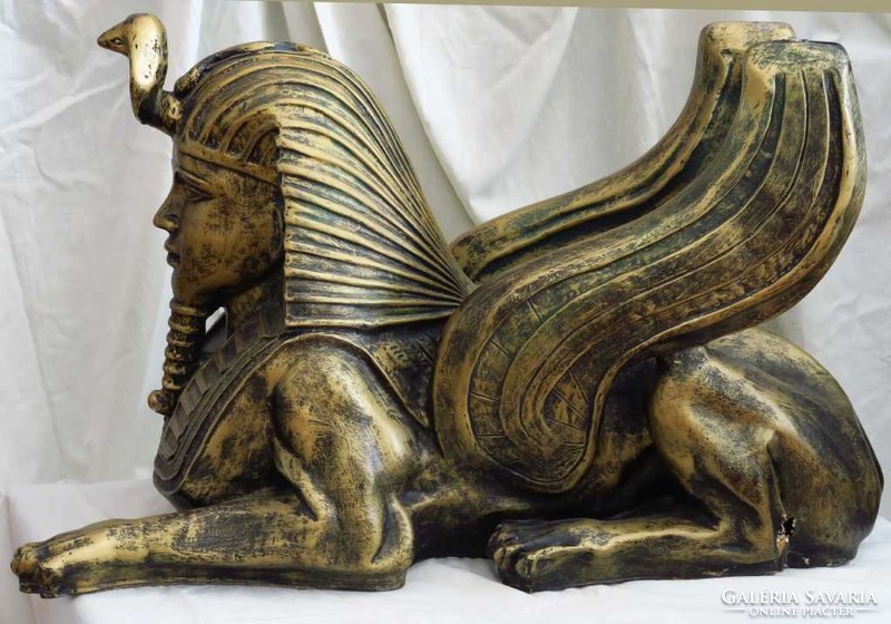 Egyiptomi Szfinkszet Szfinxet mintázó asztalláb, üvegasztalhoz