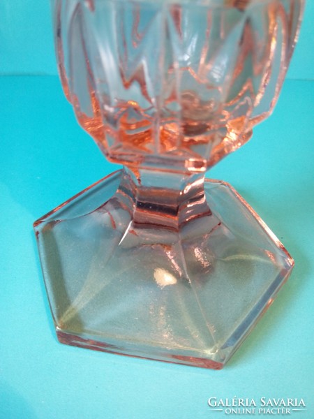 Rózsaszínű üveg váza Art Deco