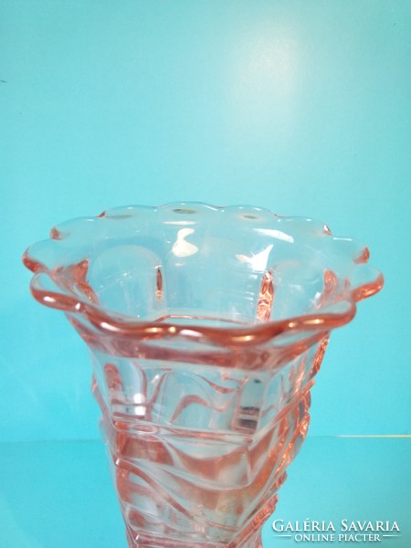 Rózsaszínű üveg váza Art Deco