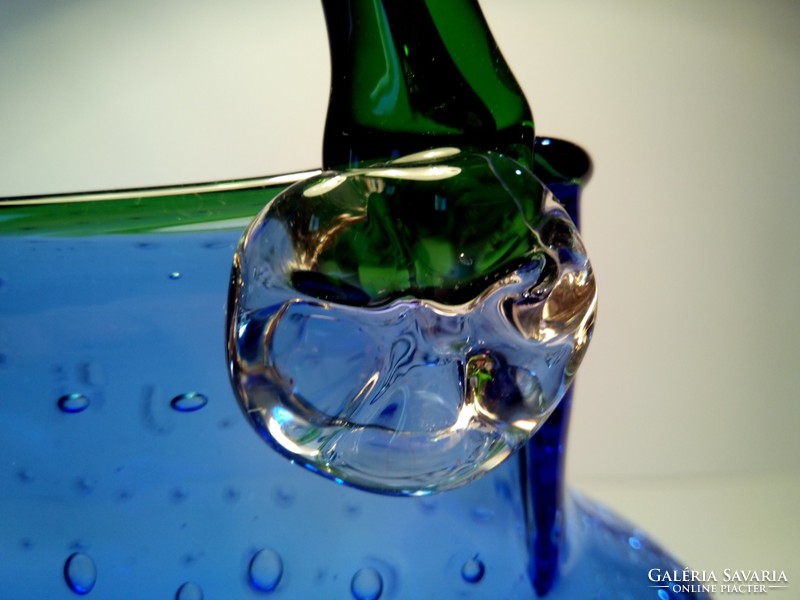 Muránói üveg váza kontrollált buborékos ridikül, táska - extrém ritka
