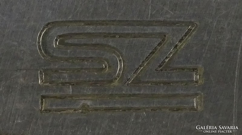 0S977 Antik jelzett ezüstözött alpakka tálca