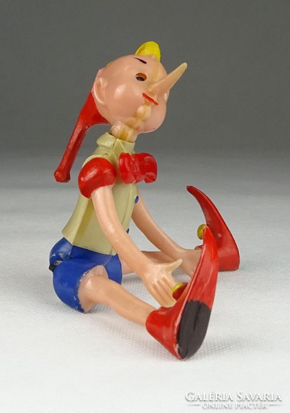 0T004 Régi retro Pinokkió műanyag játékfigura 15cm