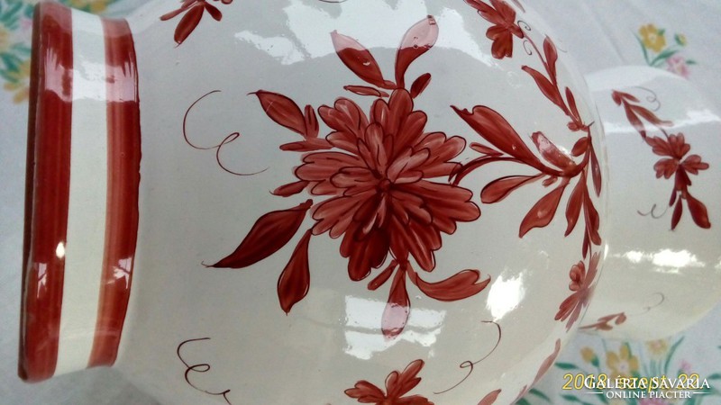 German ceramic vase with scattered, hand-painted pattern, 20 cm high