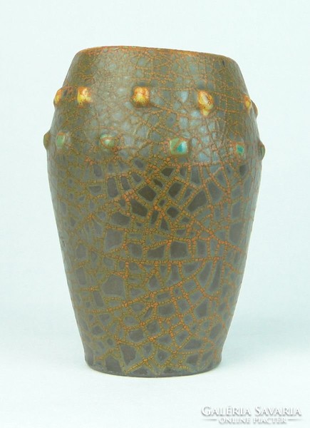 0T133 Retro jelzett iparművészeti kerámia váza