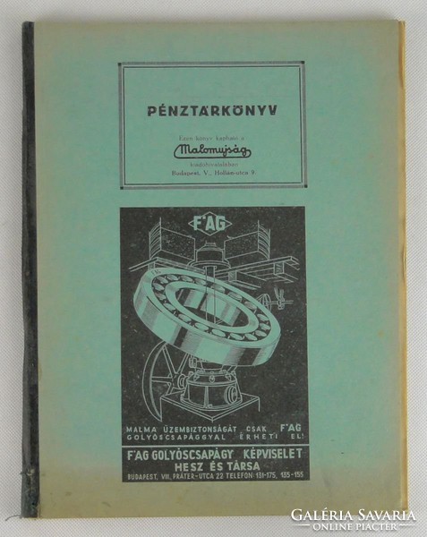 0T222 Malomipari Malomipari Pénztárkönyv 1941