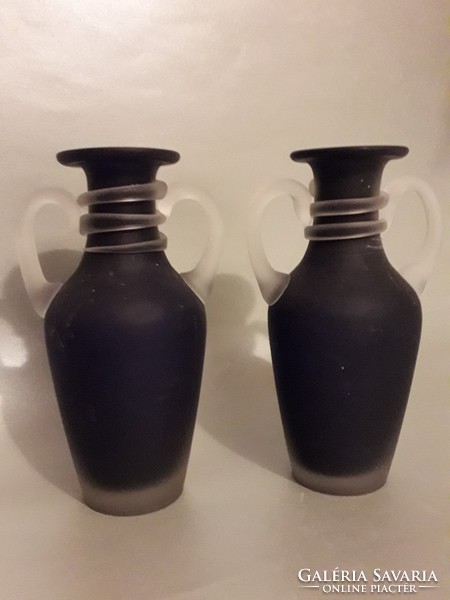 Kézműves üveg amfóra amphora váza darabár kettő darab elérhető