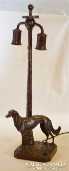 Kutya bronz lámpa 50  eredeti ernyővel