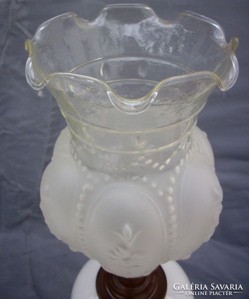 Porcelán üvegburás asztali lámpa 63cm magas
