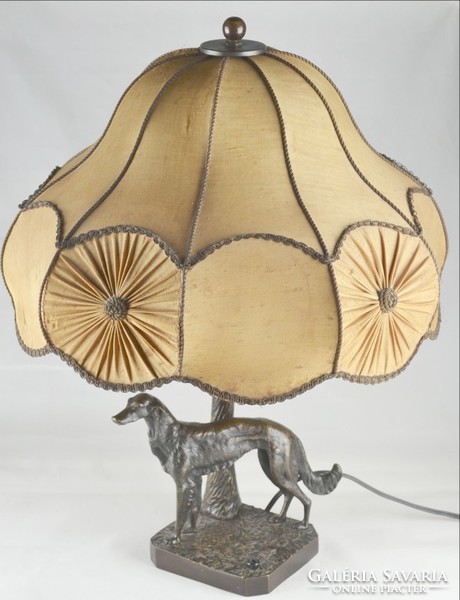 Kutya bronz lámpa 50  eredeti ernyővel