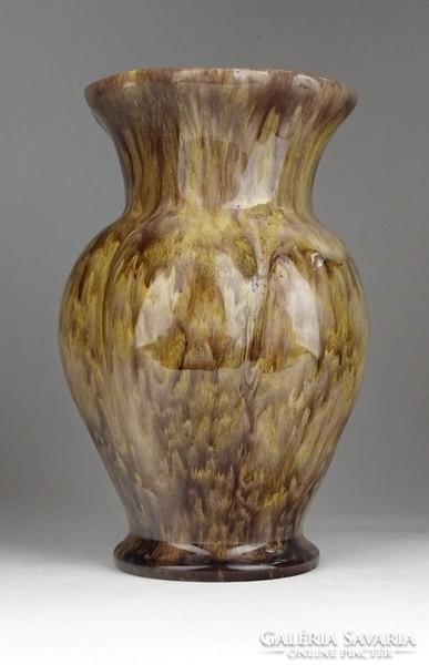 0T285 Folyatott mázas art deco kerámia váza 22 cm
