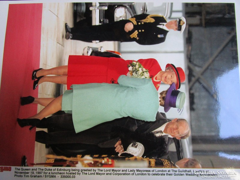 Elizabeth II. Queen of England + Prince of the Philippines labeled image sygma press photo golden wedding London 1997