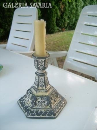 Antique baroque style metal candle holder.