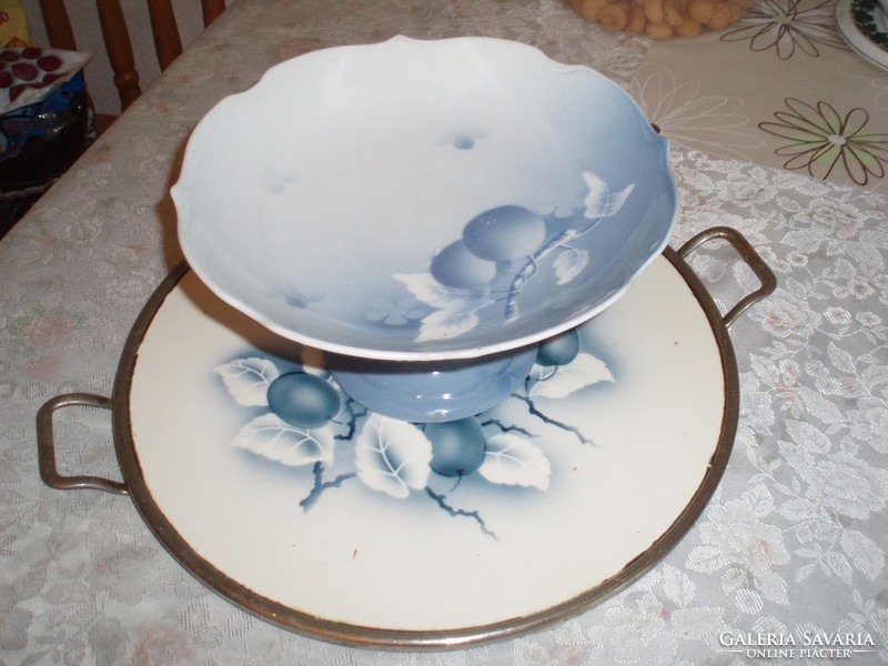 Beautiful art deco porcelain serving bowl with tray