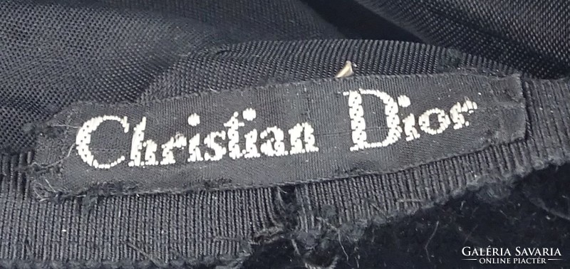 0T403 Vintage fekete Christian Dior kalap ~1960