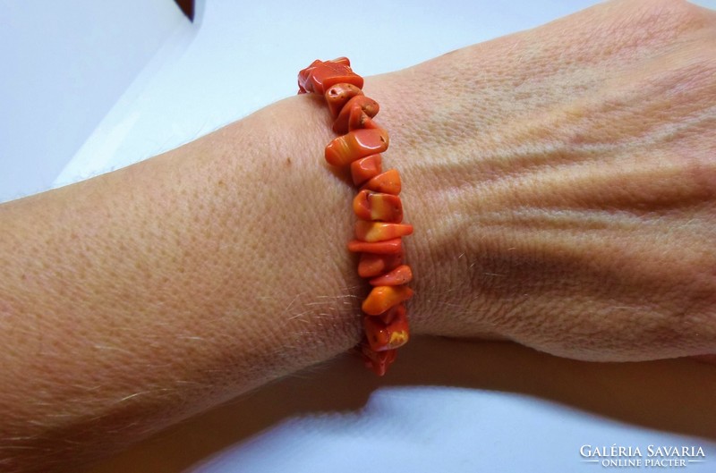 Beautiful old natural orange color coral bracelet