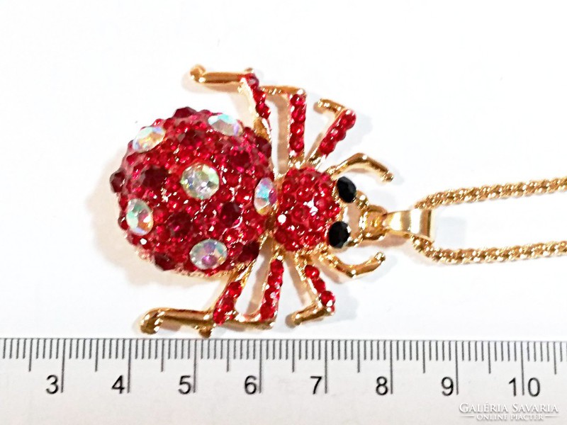 Betsey Johnson 3D red spider sweater necklace