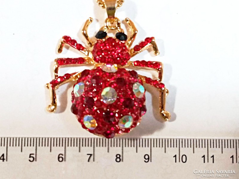 Betsey Johnson 3D red spider sweater necklace