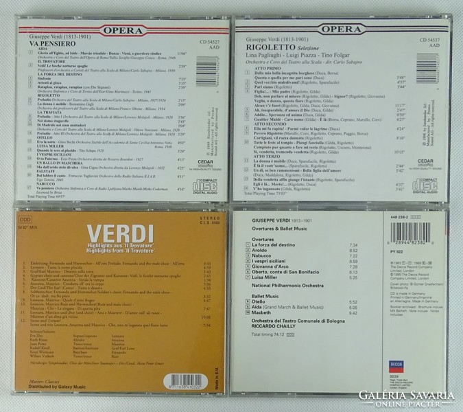 0T445 Giuseppe Verdi CD zene csomag 4 db