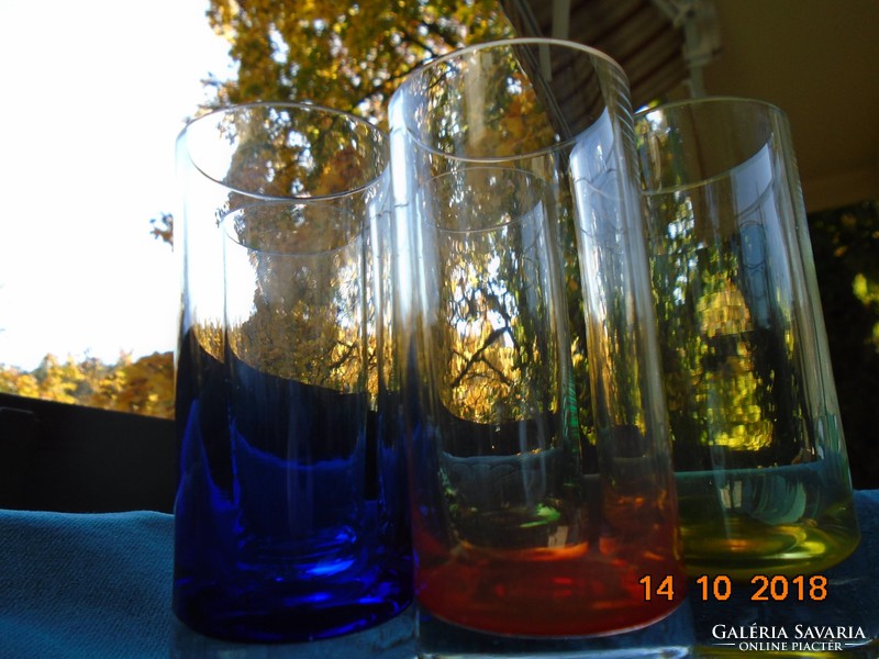 5 Murano colored glass glasses 9 cm