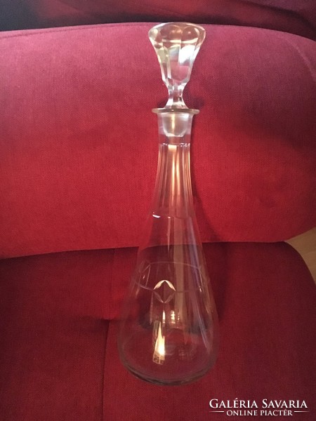Art Nouveau, polished glass bottle, early 1900s