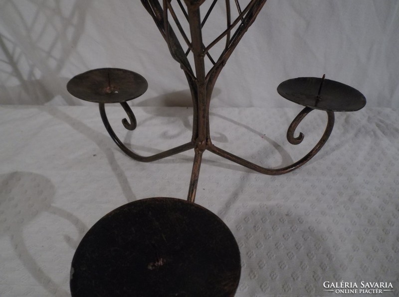Candle holder - 38 x 22 cm - wrought iron - lily pattern - perfect