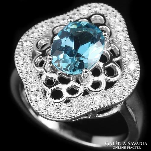 56 Os real blue topaz 925 silver ring