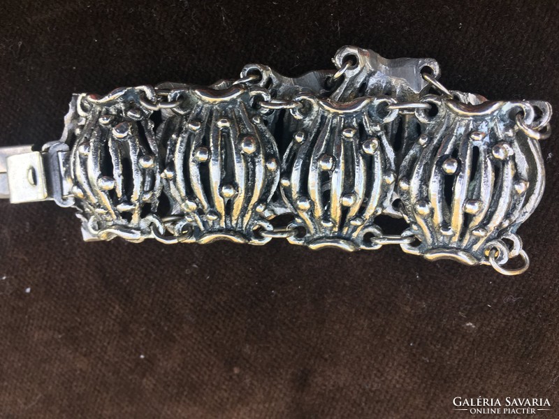Bracelet metal silver-plated-industrial-arts-without marking-60s?!