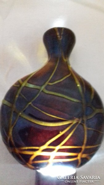 Muránói üveg mini váza vagy parfümös üveg vagy dohány tabak tartó tubákos