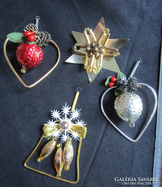 Old extraordinary Christmas glass Christmas tree decoration set of 4 pieces