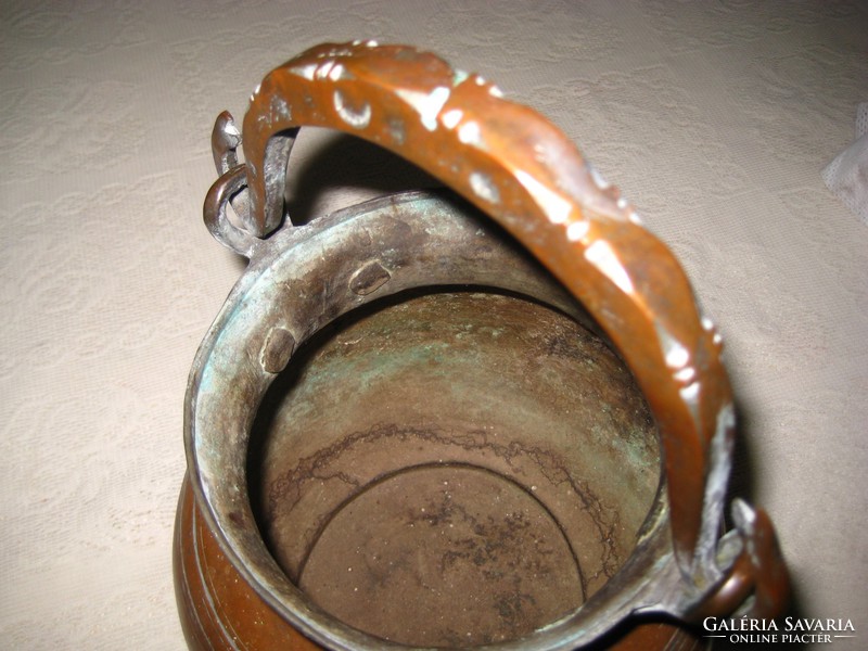 Old, patinated red copper, teapot from Bosnia, the handle is also solid copper