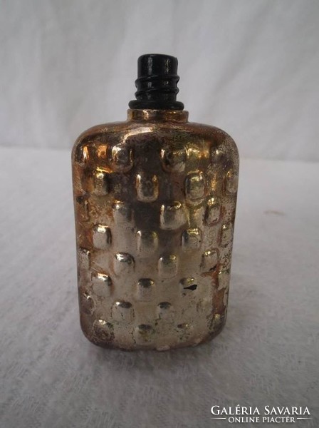 Perfume bottle - silver-plated or silver - old - small - 6 x 3 x 2 cm thick metal - no top !!