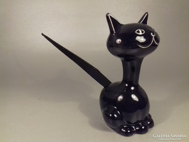 Rare desk ornament goebel porcelain letter opener black kitten cat from 1962 pretzel holder ring holder