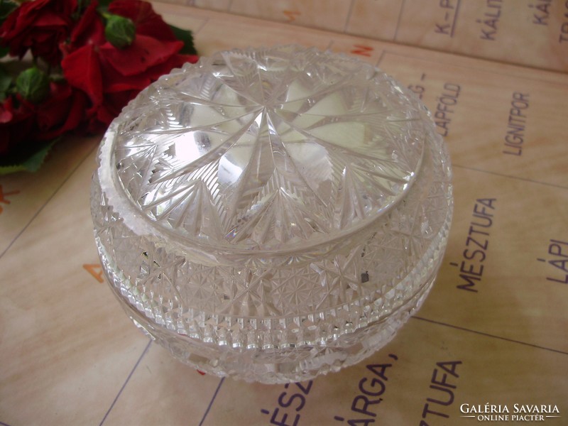 Antique lead crystal sugar bowl