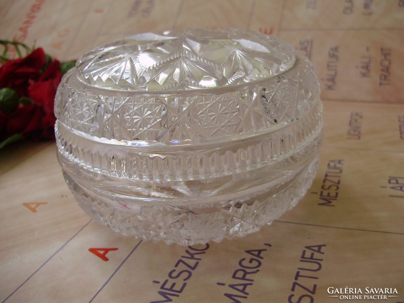 Antique lead crystal sugar bowl
