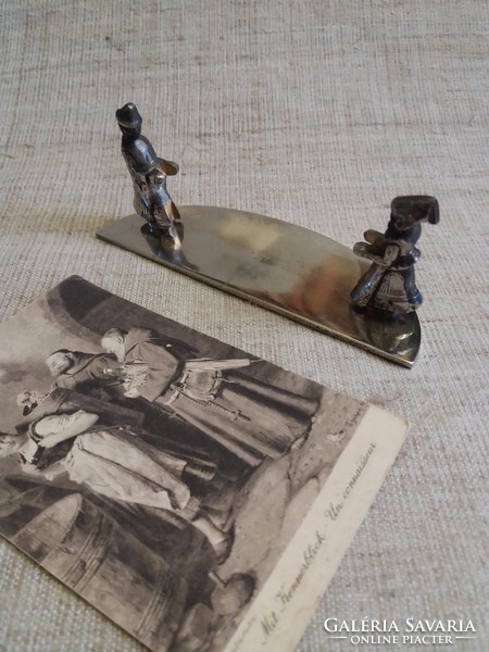 Antique handmade table picture holder with glass inside and a gift picture