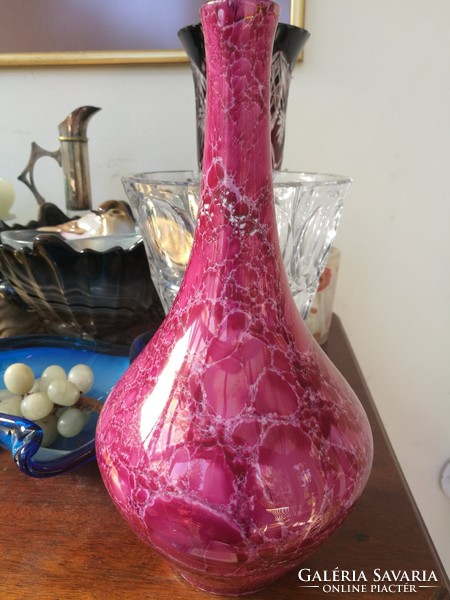 Hollóház purple chandelier vase, 25 cm