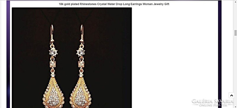 18K gold-plated (gp) earrings with white cz crystals
