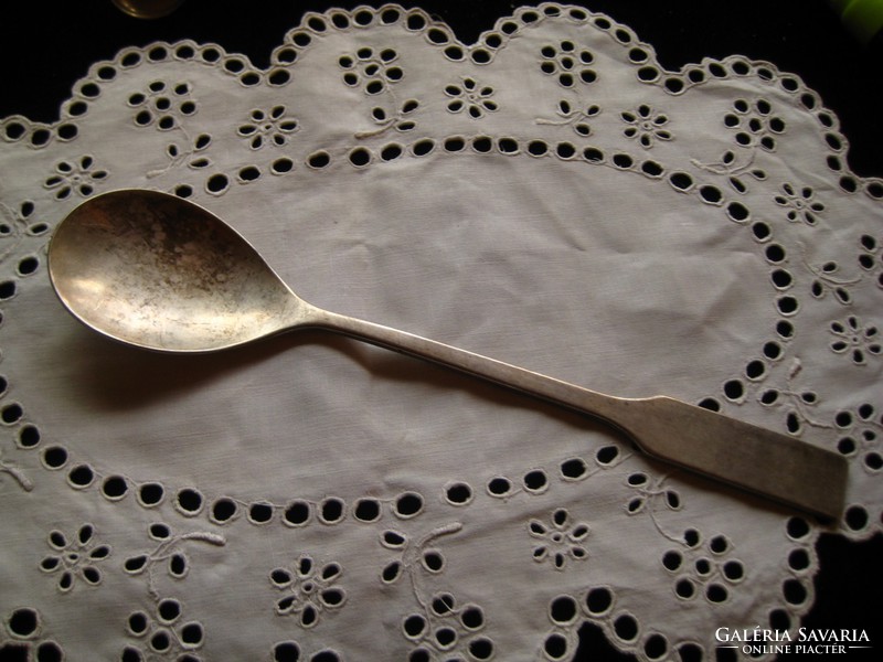 Antique zinc spoon mk, mark 20.5 cm