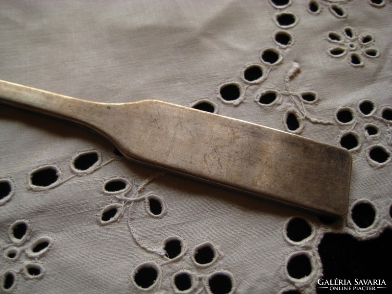 Antique zinc spoon mk, mark 20.5 cm