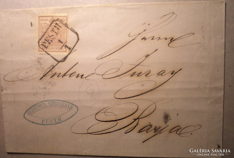 OPM  1850 június / 6 kr.  levélen.