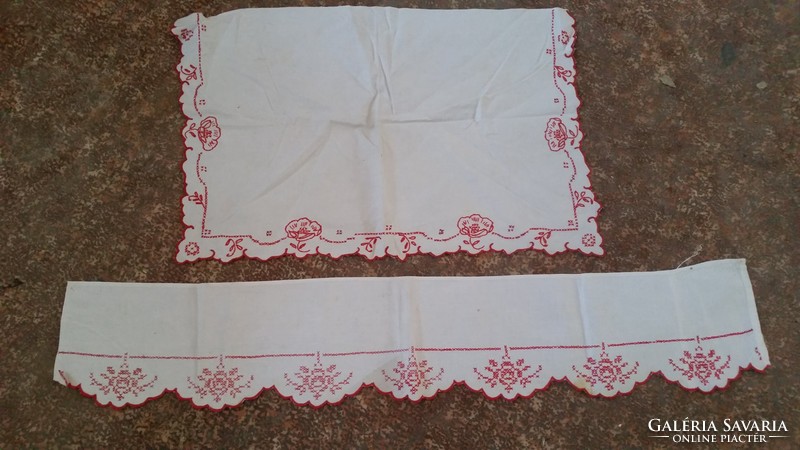 Hand embroidered shelf strip, tablecloth for sale!