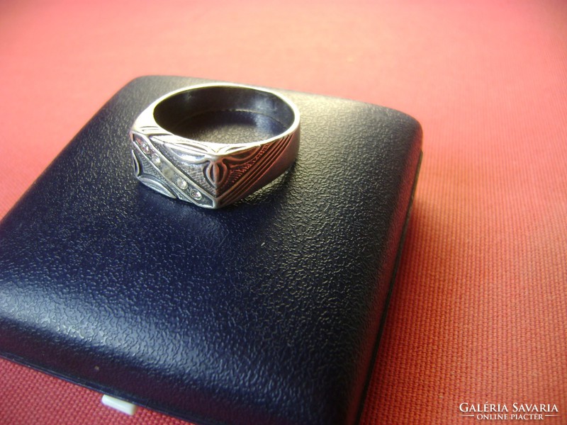 Large silver signet ring
