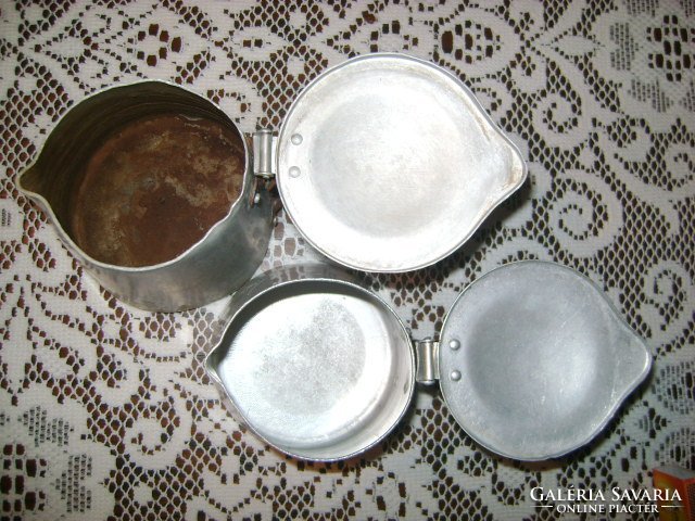 Régi alu kávés kanna, kiöntő - két darab - együtt eladó