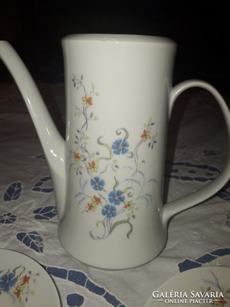 Alföldi porcelain tea pot without lid and 2 saucers