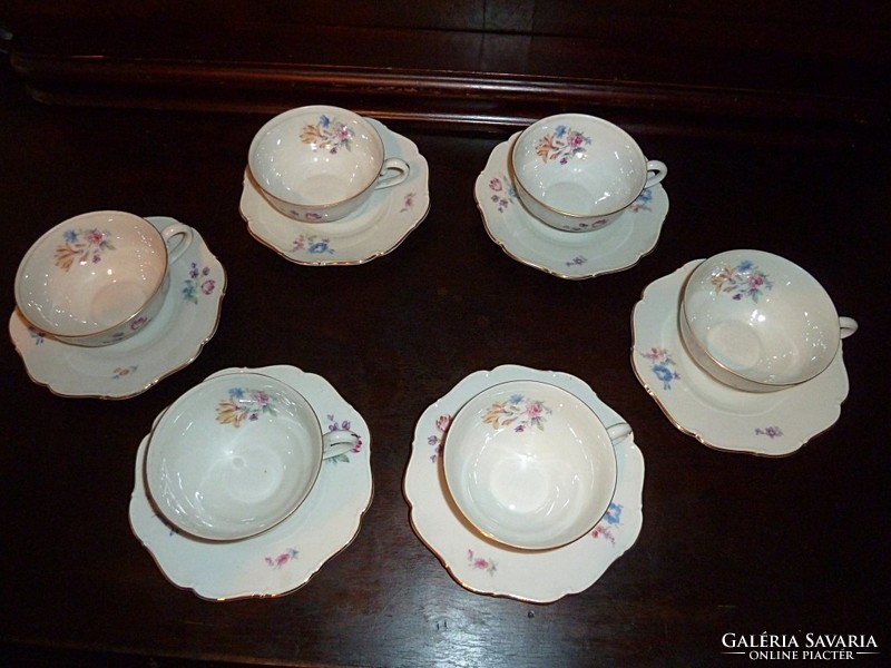 Antique tea set in display case