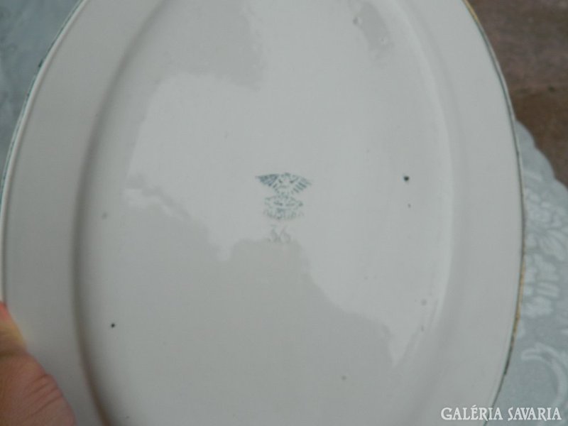 Antique marked austia enamelled oval large bowl tray