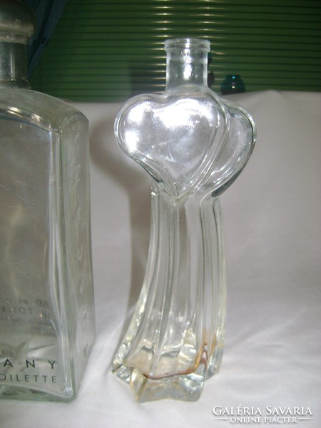 Retro kölnis üveg - két darab együtt - 24 cm,  22 cm