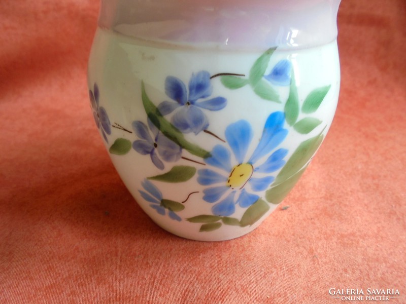 Régi vékony porcelán virágos pocakos bögre
