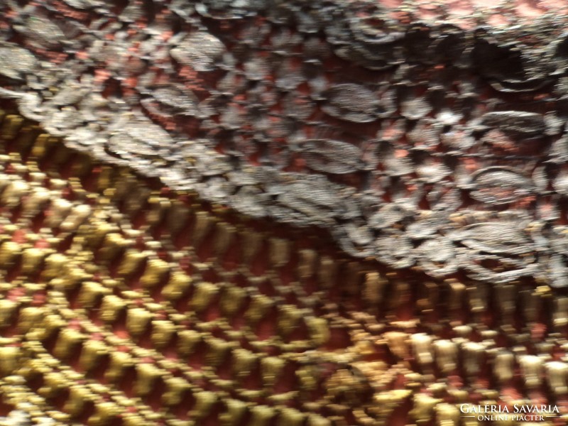 Antique metal fiber tapestry tablecloth_ huge